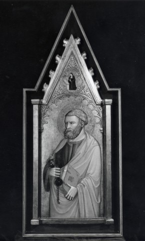 Anonimo — Maestro della Dormitio di Terni - sec. XIV/ XV - San Pietro; Maria Vergine annunciata — insieme